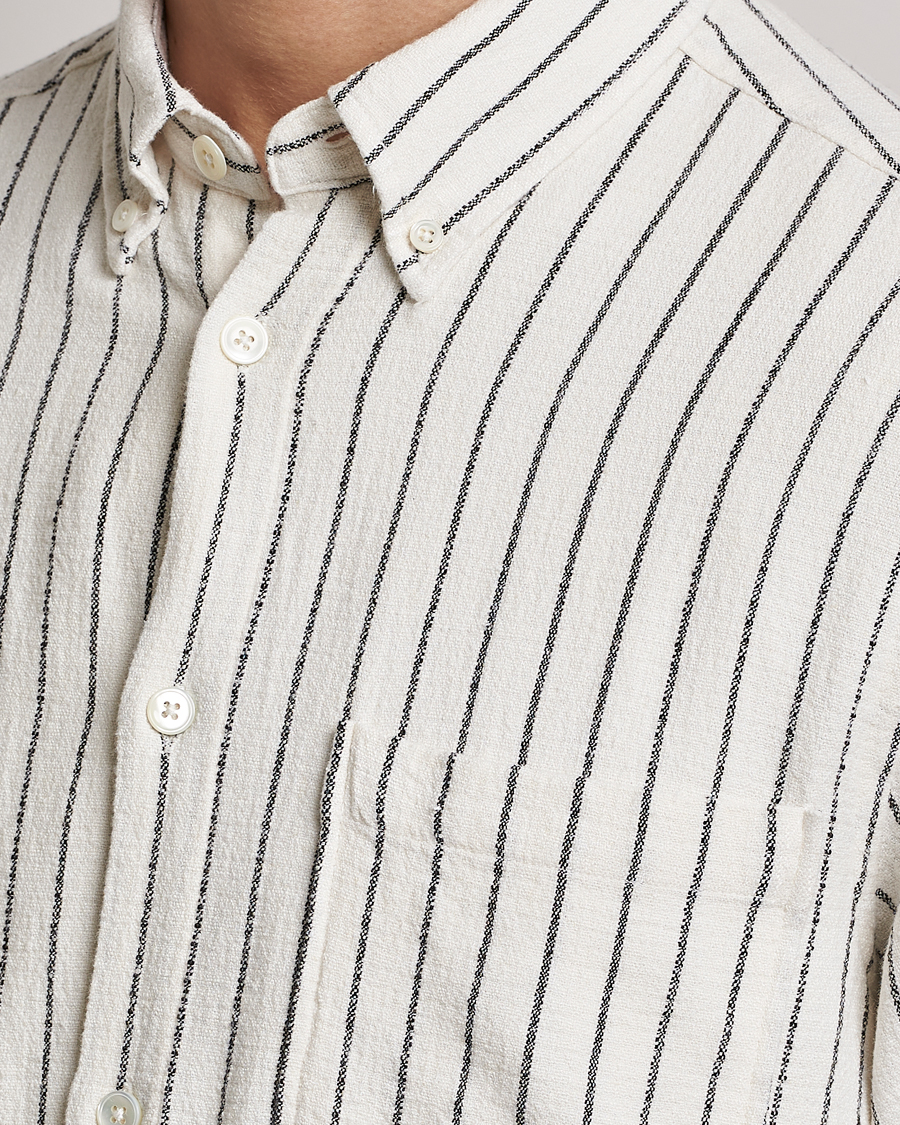 Herren | Hemden | NN07 | Arne Linen Striped Shirt Navy/White