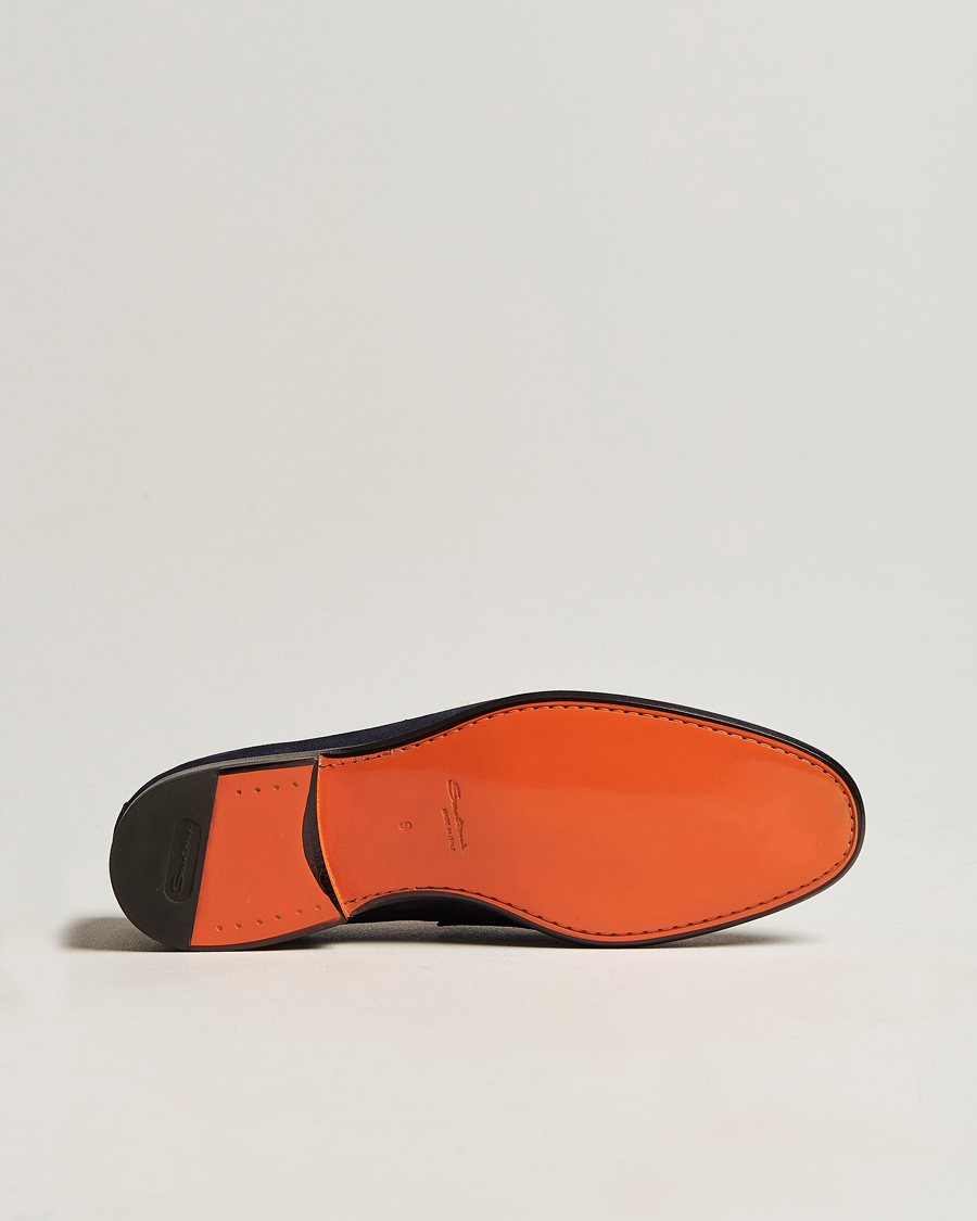 Herren | Santoni Penny Loafer Navy Suede | Santoni | Penny Loafer Navy Suede