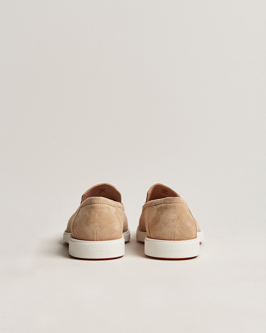 Herren | Santoni Summer Loafer Beige Suede | Santoni | Summer Loafer Beige Suede