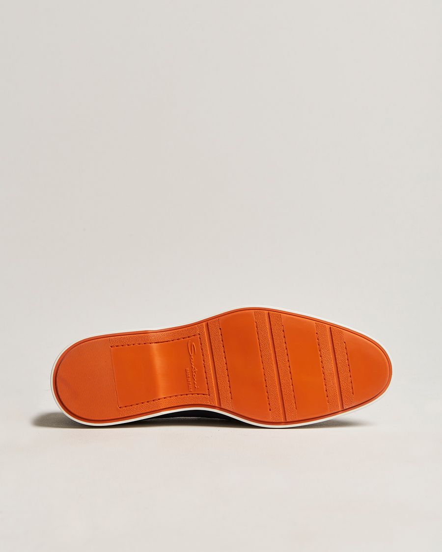 Herren | Santoni Summer Loafer Navy Suede | Santoni | Summer Loafer Navy Suede