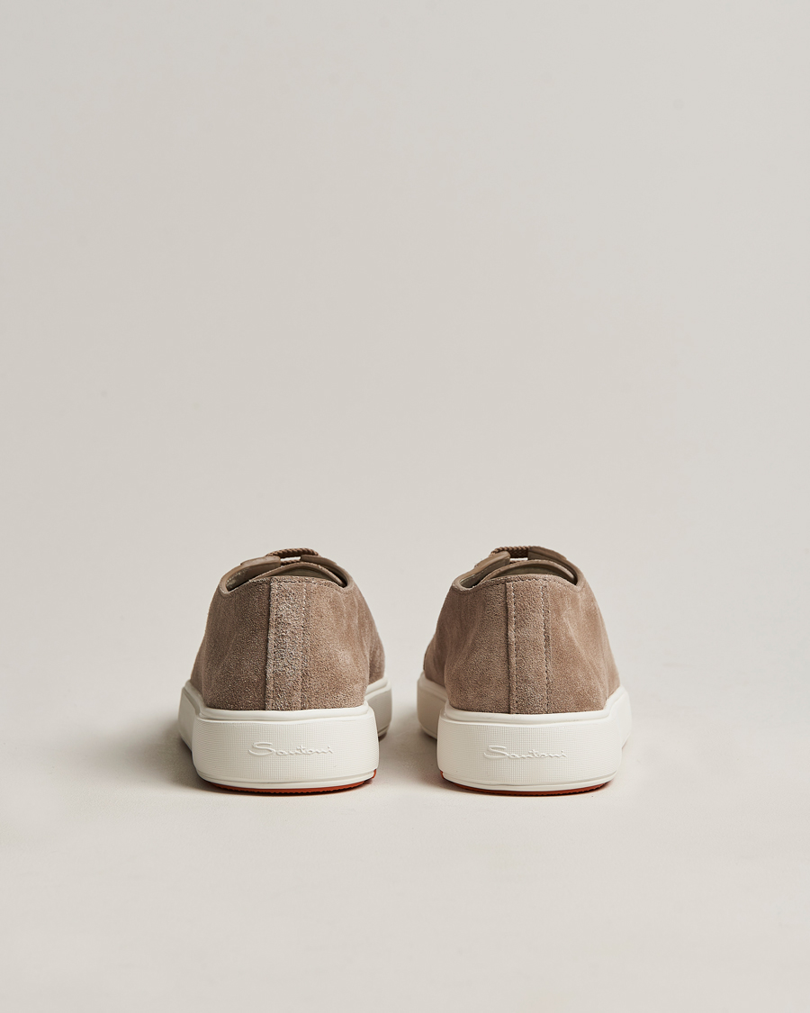 Herren | Santoni Plain Sneaker Beige Suede | Santoni | Plain Sneaker Beige Suede