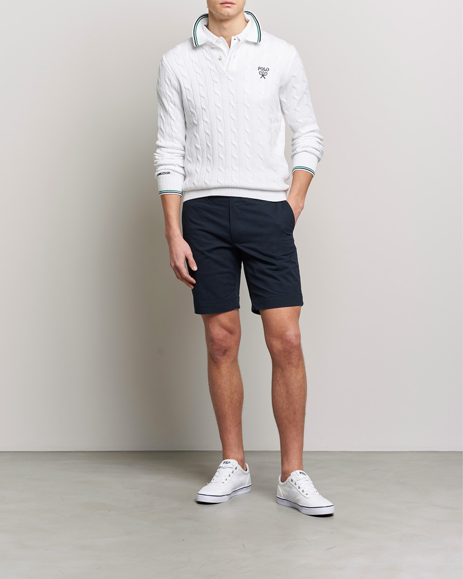 Herren | Pullover | Polo Ralph Lauren | Cotton Cable Knitted Polo Ceramic White