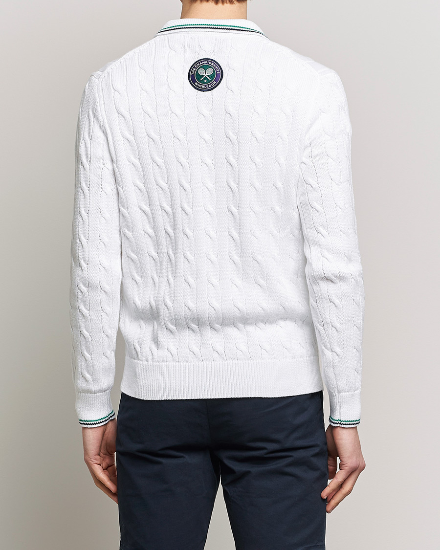 Herren | Pullover | Polo Ralph Lauren | Cotton Cable Knitted Polo Ceramic White
