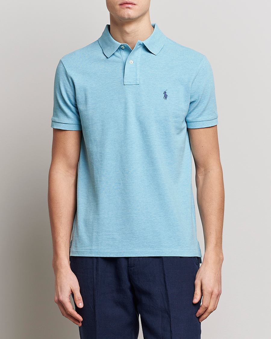 Herren | Polo Ralph Lauren | Polo Ralph Lauren | Custom Slim Fit Polo Watchhill Blue Heather