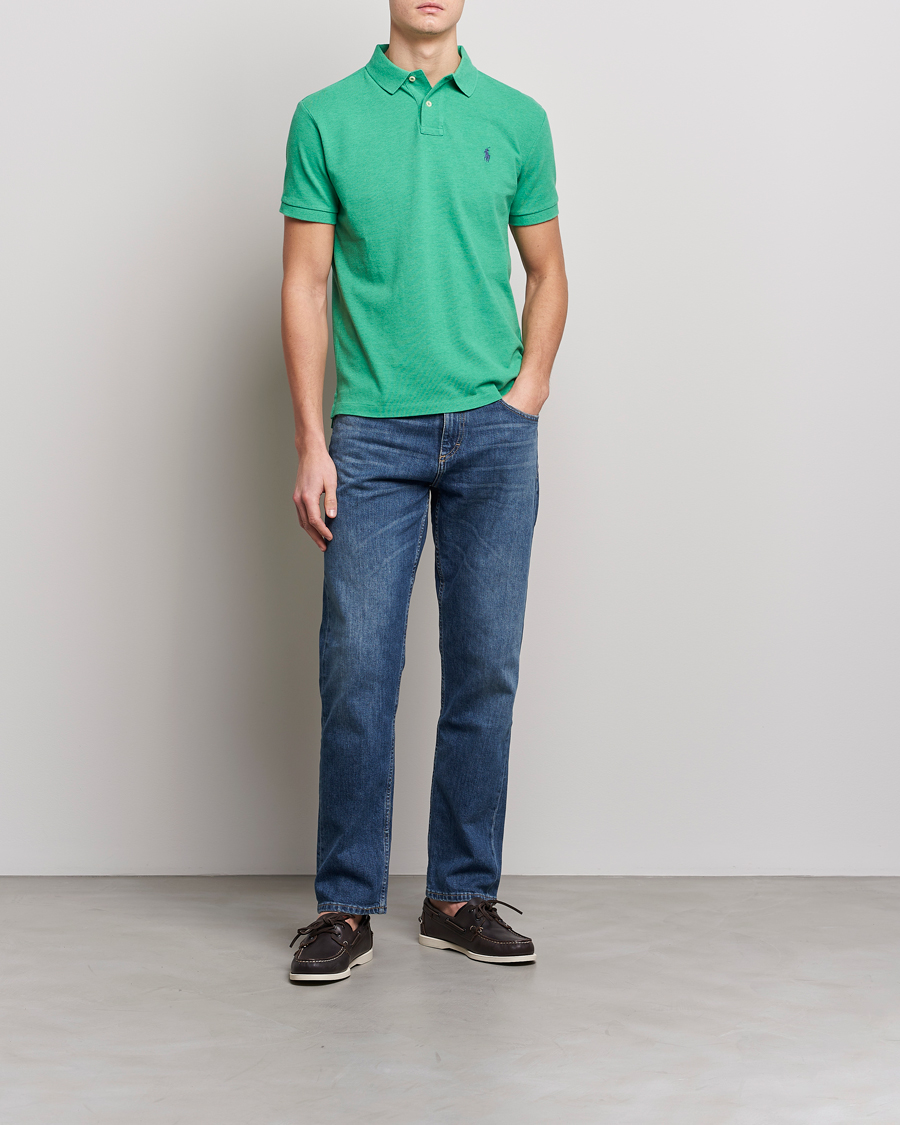 Herren | Poloshirt | Polo Ralph Lauren | Custom Slim Fit Polo Palm Green Heather