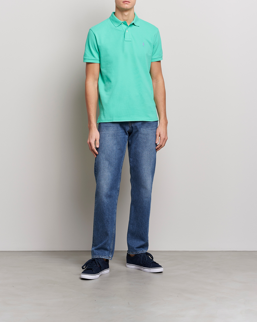 Herren | Poloshirts | Polo Ralph Lauren | Custom Slim Fit Polo Sunset Green