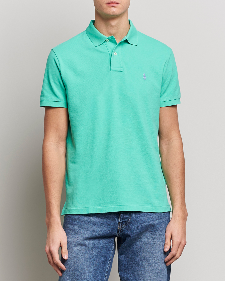 Herren | Poloshirts | Polo Ralph Lauren | Custom Slim Fit Polo Sunset Green