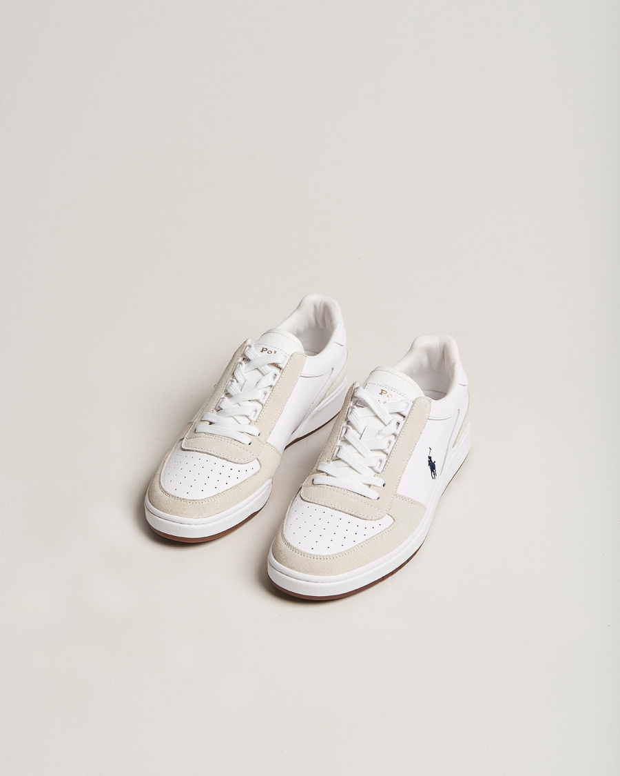 Herren | Preppy Authentic | Polo Ralph Lauren | CRT Leather/Suede Sneaker White/Beige