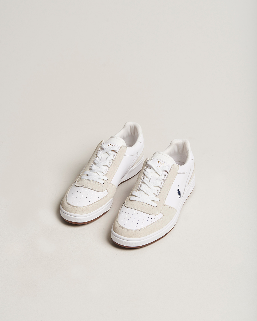 Men |  | Polo Ralph Lauren | CRT Leather/Suede Sneaker White/Beige