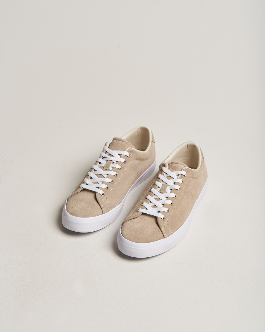 Herren | Longwood Suede Sneaker Straw Khaki | Polo Ralph Lauren | Longwood Suede Sneaker Straw Khaki