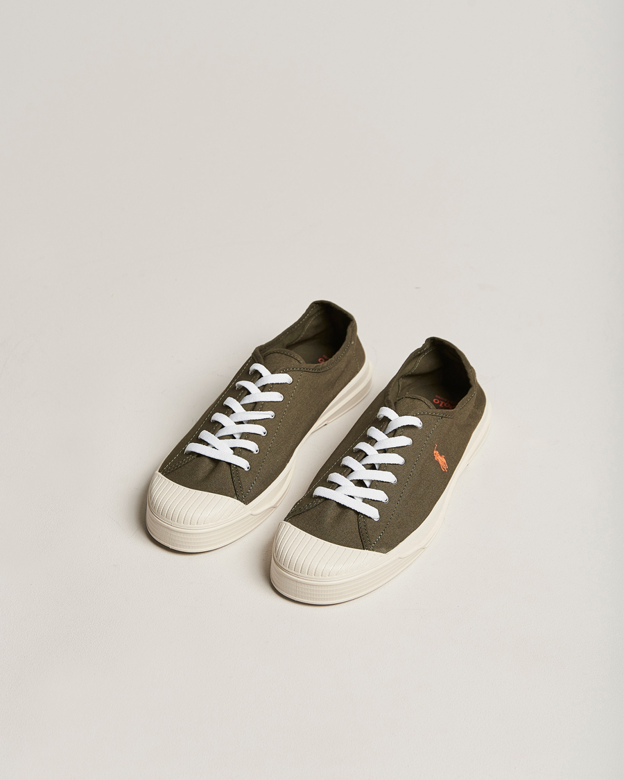 Herren | Paloma Canvas Sneaker Canopy Olive/Orange | Polo Ralph Lauren | Paloma Canvas Sneaker Canopy Olive/Orange