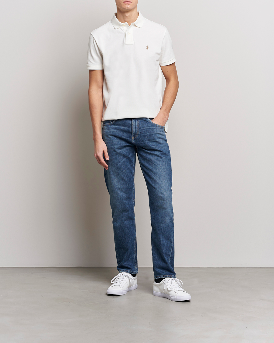 Herren | Poloshirt | Polo Ralph Lauren | Custom Slim Fit Polo Deckwash White