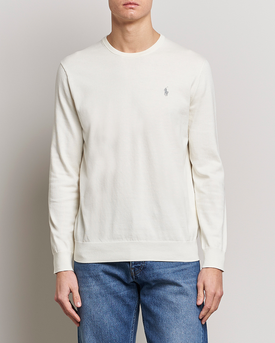 Herren | Sale | Polo Ralph Lauren | Cotton Crew Neck Sweater Antique Cream