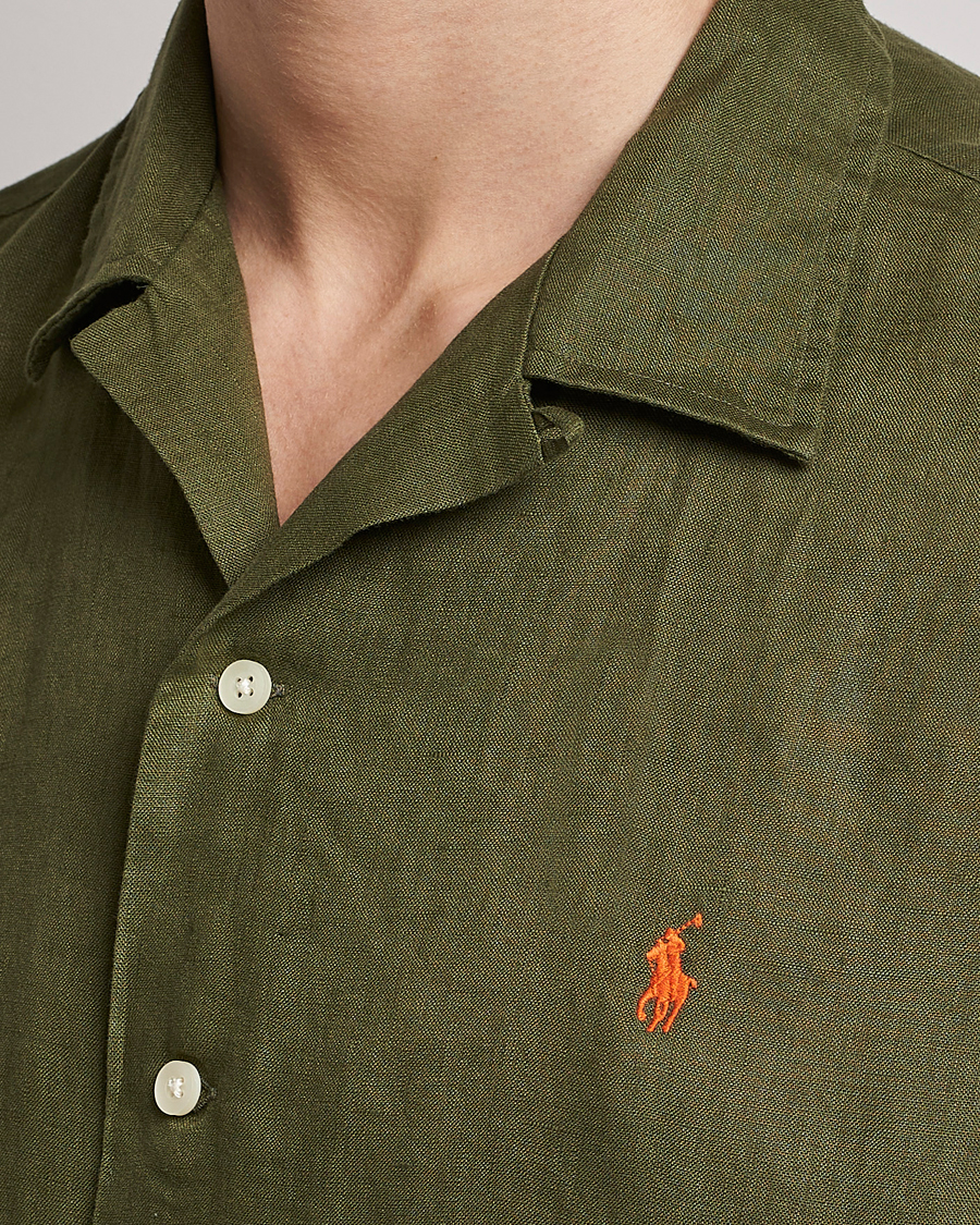 Herren | Hemden | Polo Ralph Lauren | Linen Camp Collar Short Sleeve Shirt Dark Sage