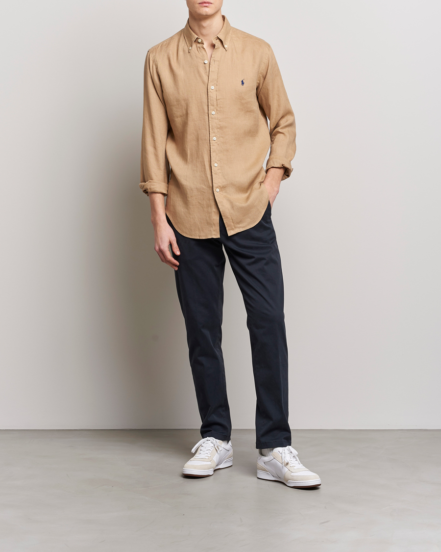 Herren | Hemden | Polo Ralph Lauren | Custom Fit Linen Button Down Vintage Khaki