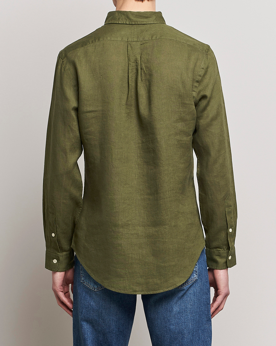 Herren | Hemden | Polo Ralph Lauren | Slim Fit Linen Button Down Shirt Dark Sage