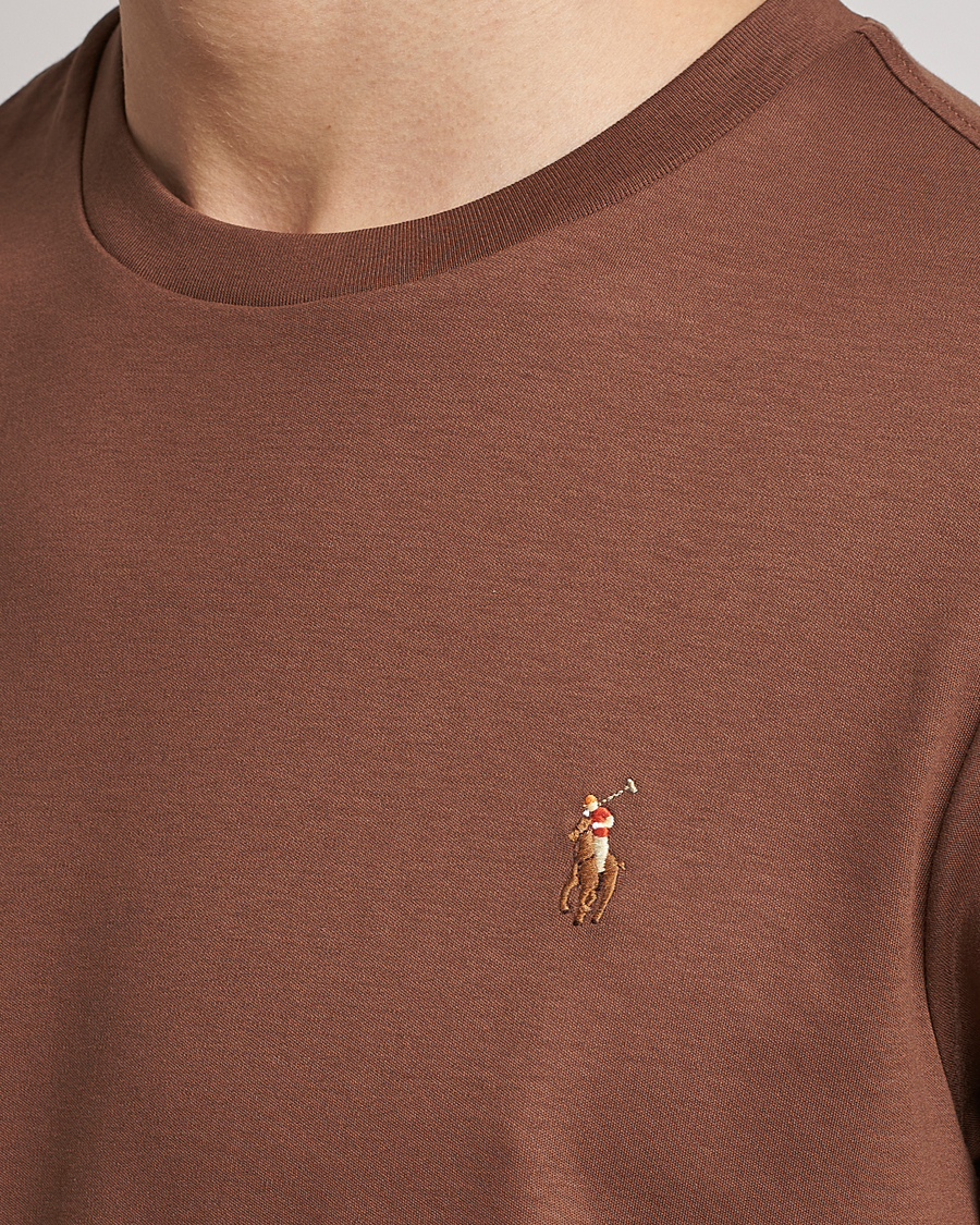 Herren | T-Shirts | Polo Ralph Lauren | Pima Cotton Crew Neck T-Shirt Luggage Brown