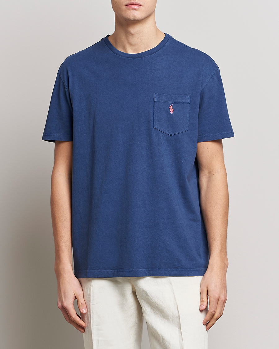 Herren |  | Polo Ralph Lauren | Cotton/Linen Crew Neck T-Shirt Light Navy