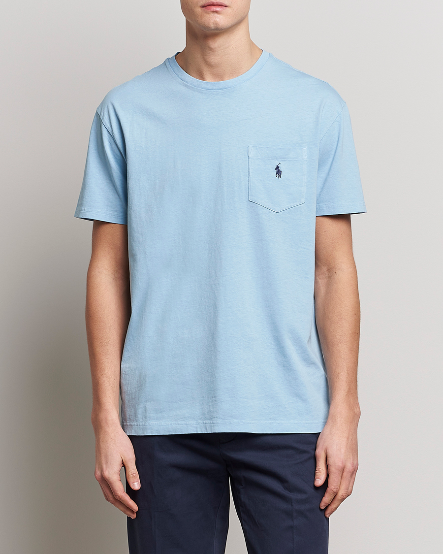 Herren |  | Polo Ralph Lauren | Cotton/Linen Crew Neck T-Shirt Powder Blue