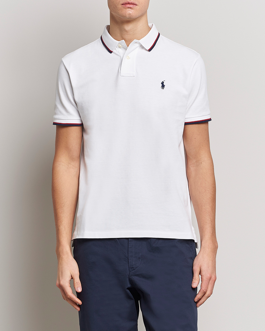 Men |  | Polo Ralph Lauren | Custom Slim Fit Tipped Polo White