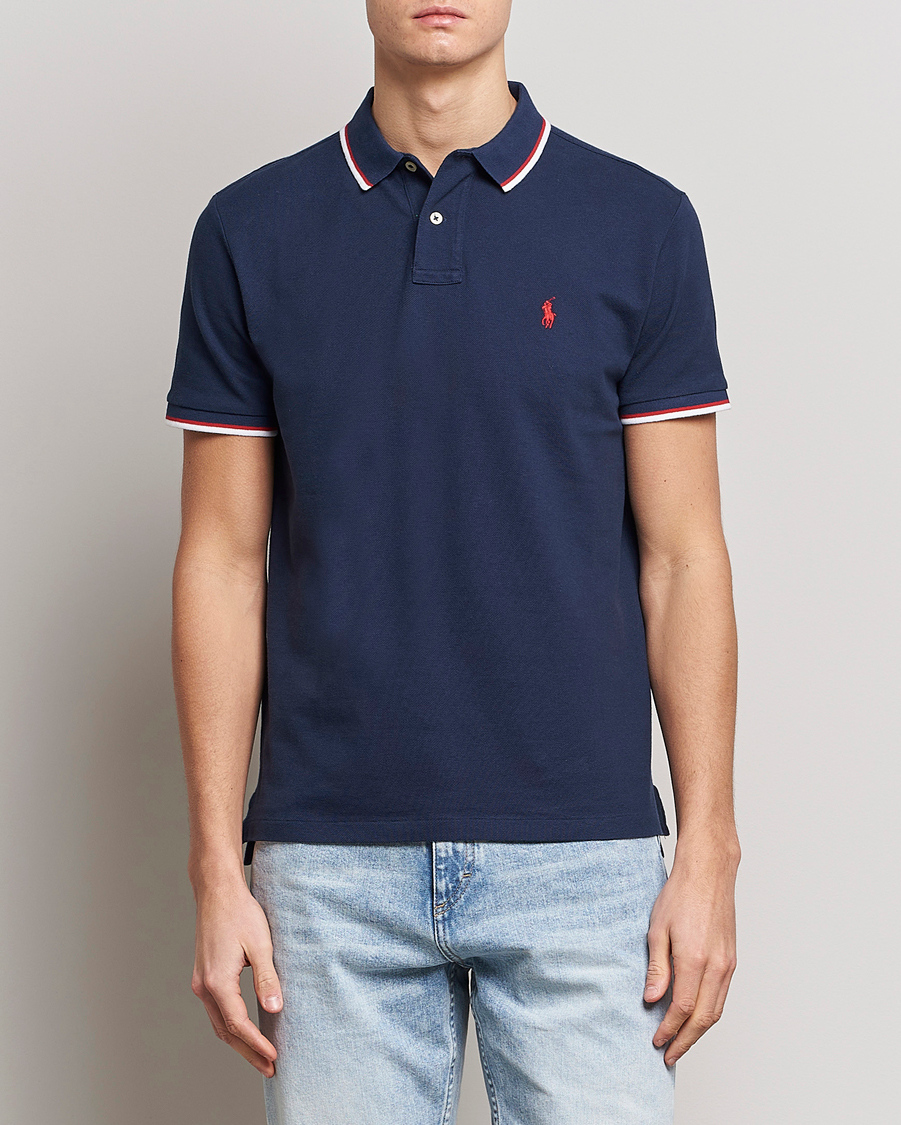 Herre | Polotrøjer | Polo Ralph Lauren | Custom Slim Fit Tipped Polo Newport Navy