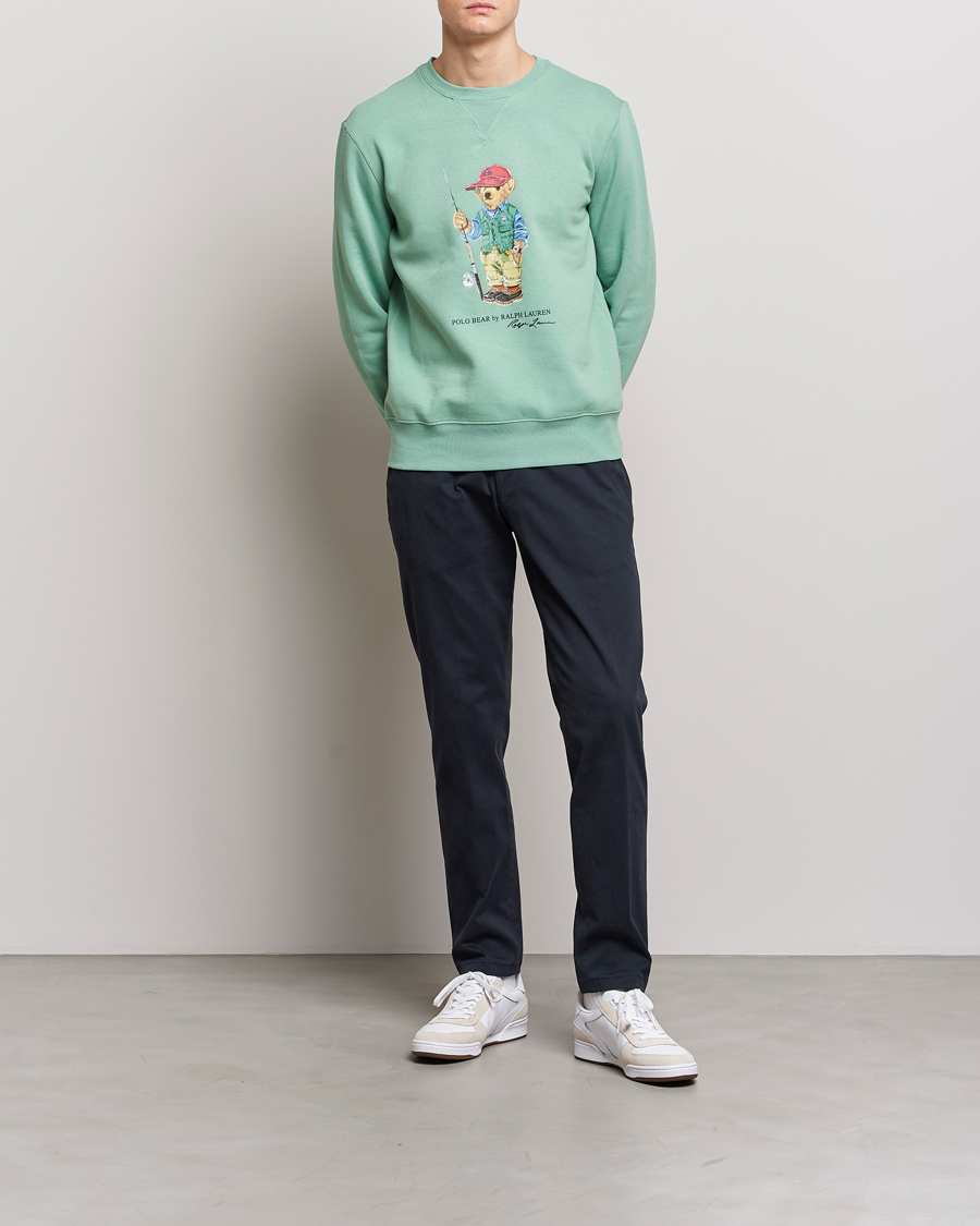 Herren | Pullover | Polo Ralph Lauren | Printed Fishing Bear Crew Neck Sweatshirt Faded Mint
