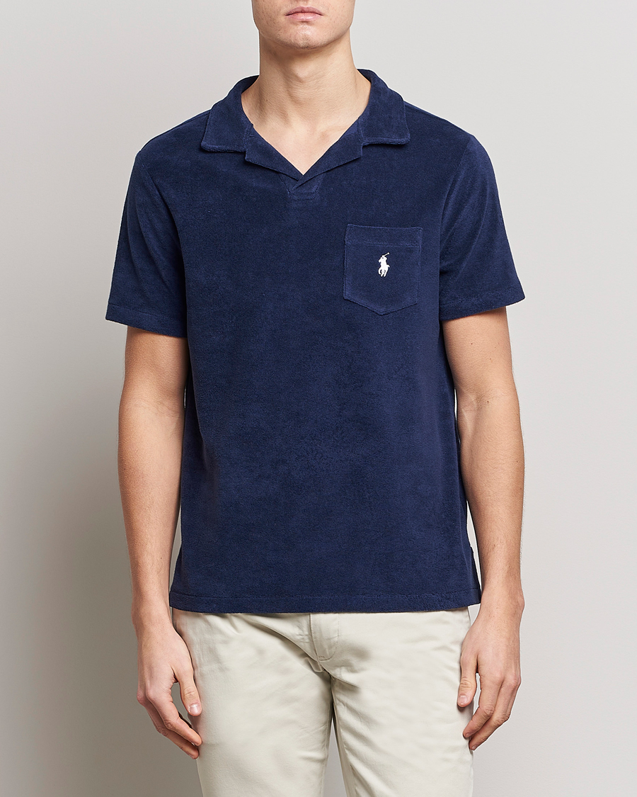 Herren | Neue Produktbilder | Polo Ralph Lauren | Cotton Terry Open Collar Polo Newport Navy