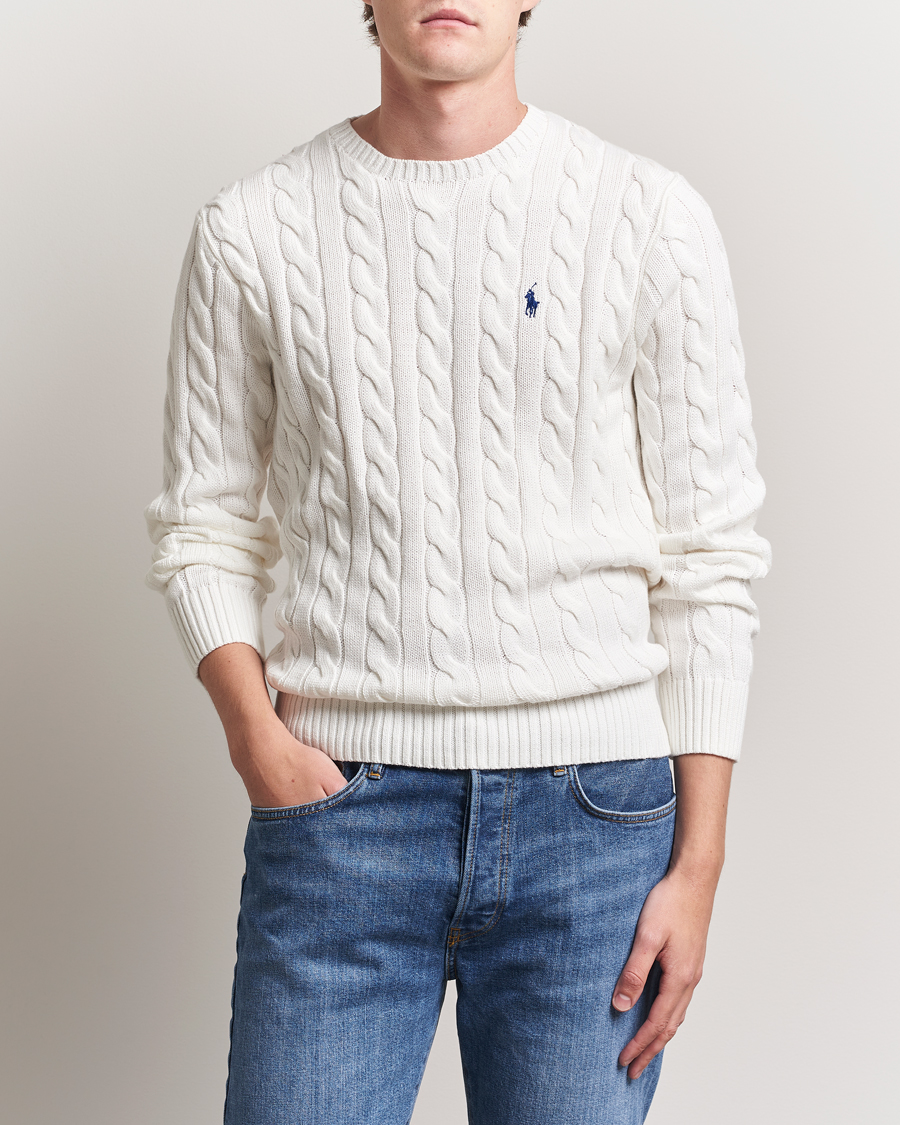 Herren | Pullover | Polo Ralph Lauren | Cotton Cable Pullover White