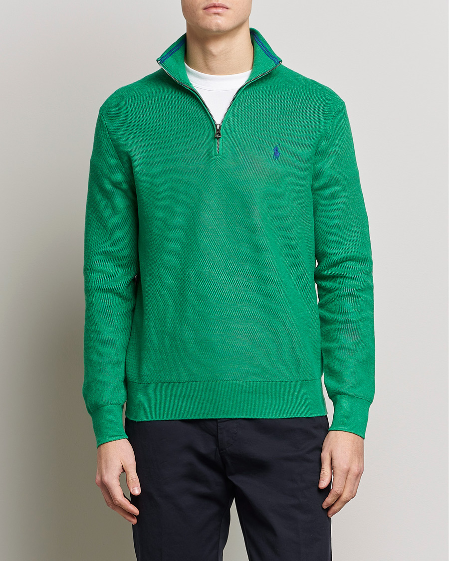Herren |  | Polo Ralph Lauren | Textured Half-Zip Optic Green Heather