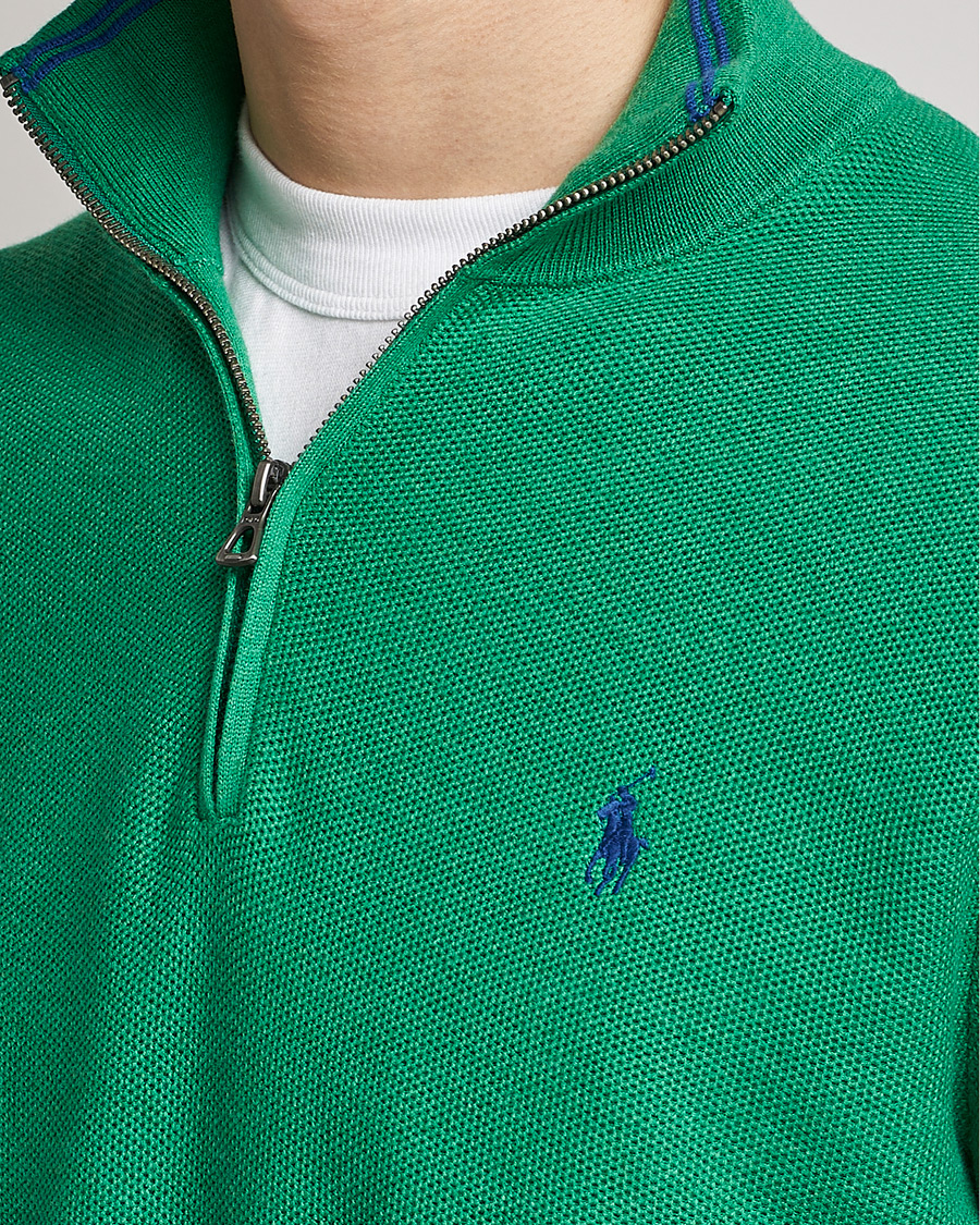 Herren | Pullover | Polo Ralph Lauren | Textured Half-Zip Optic Green Heather
