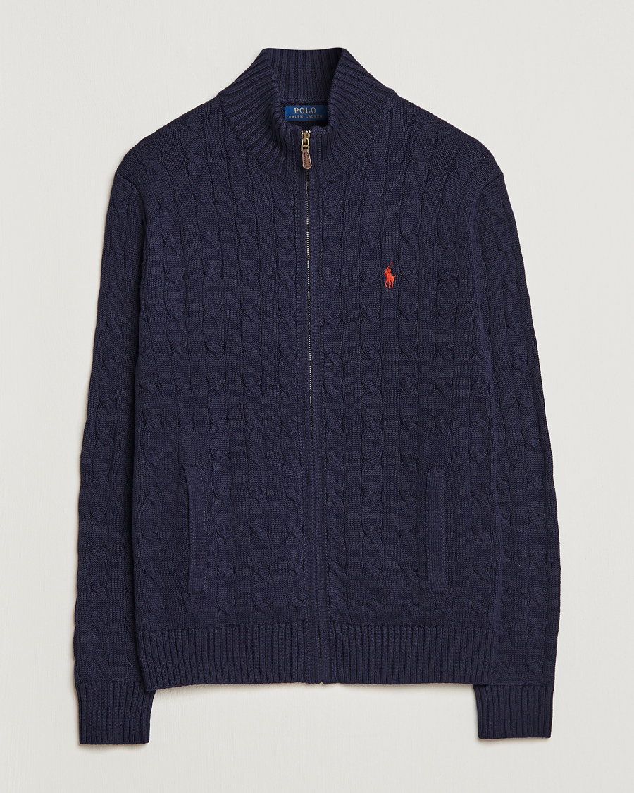 Herren | Pullover | Polo Ralph Lauren | Cable Knitted Full-Zip Hunter Navy