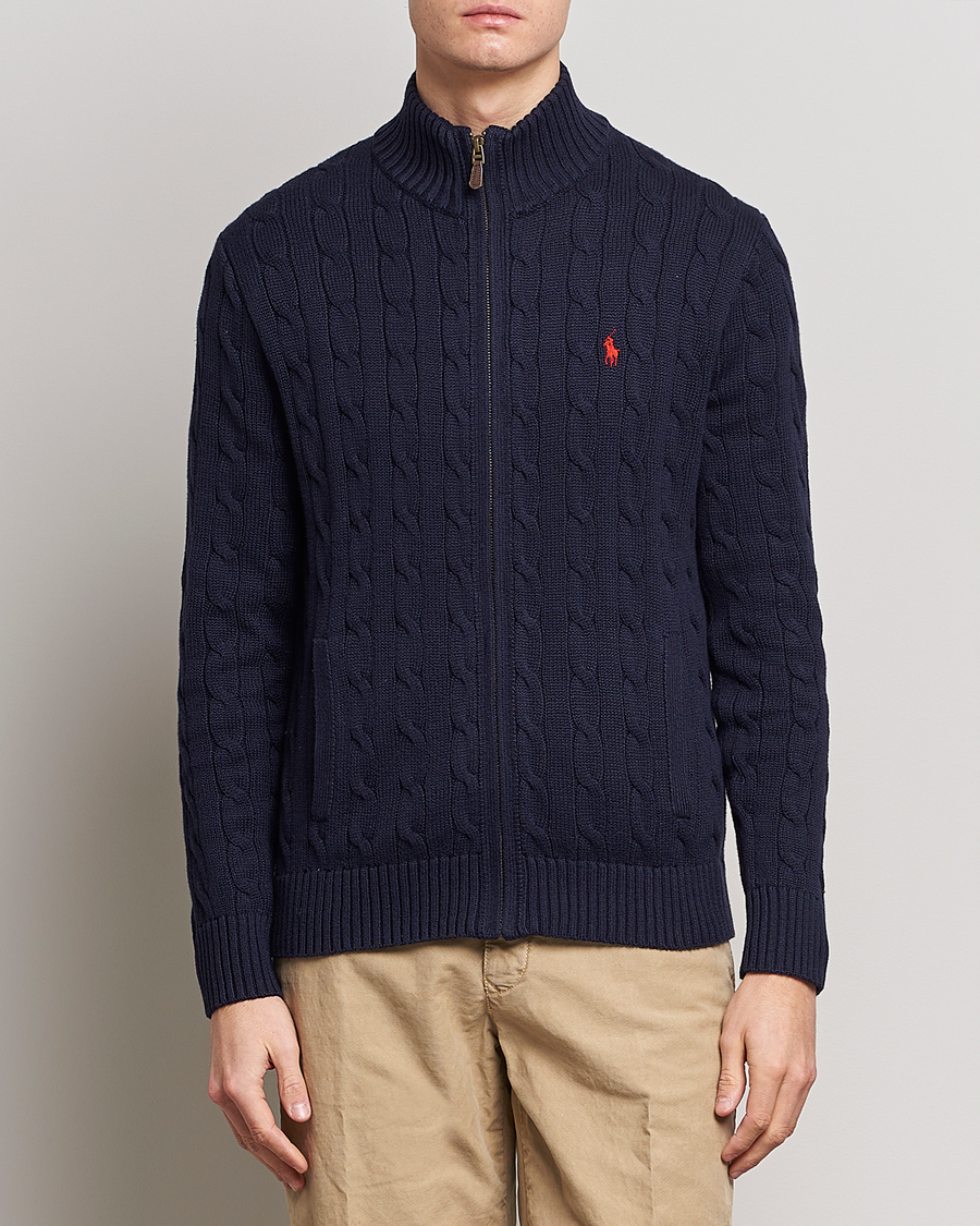 Herren |  | Polo Ralph Lauren | Cable Knitted Full-Zip Hunter Navy