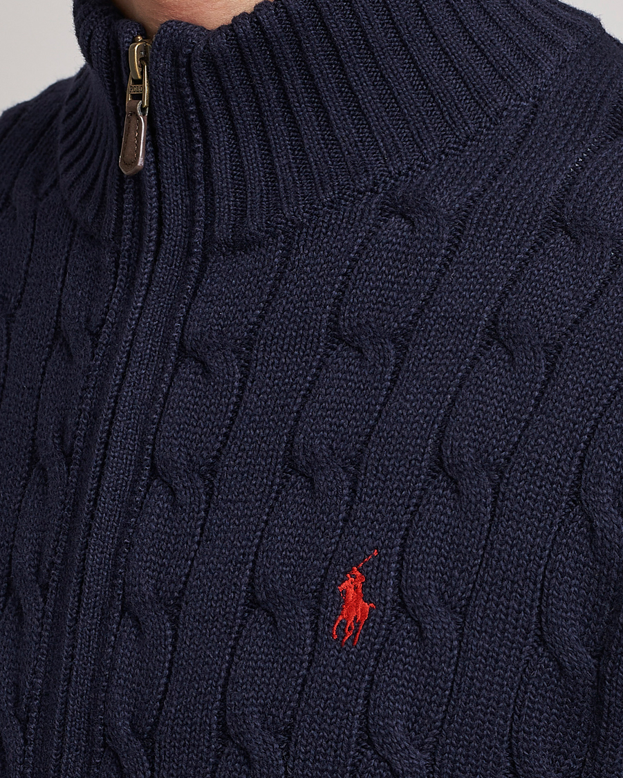 Herren | Pullover | Polo Ralph Lauren | Cable Knitted Full-Zip Hunter Navy