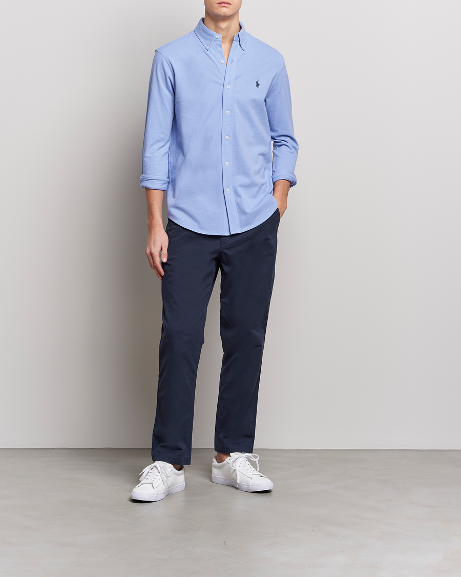 Herren | Hemden | Polo Ralph Lauren | Slim Fit Featherweight Mesh Shirt Lafayette Blue