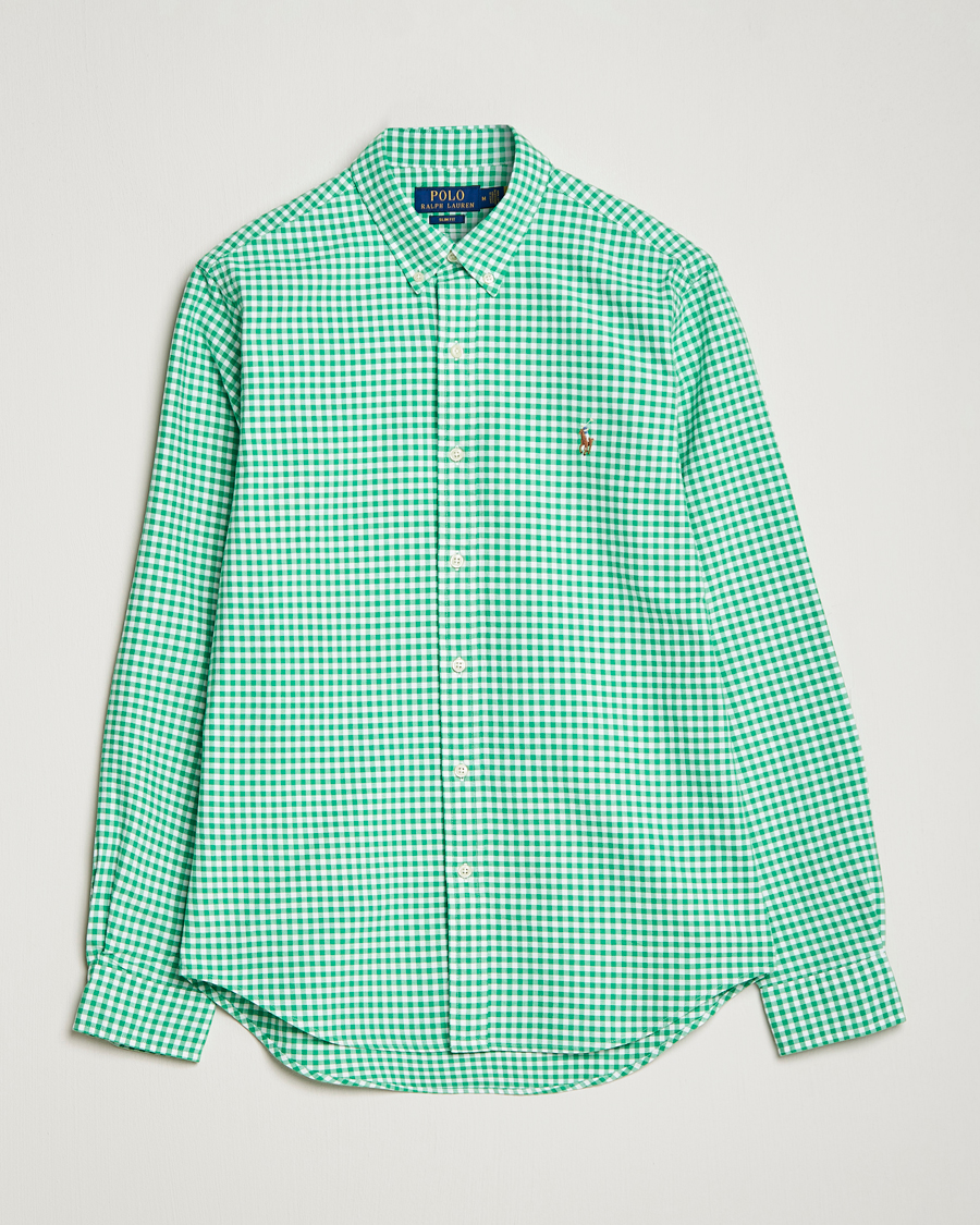 Herren | Hemden | Polo Ralph Lauren | Slim Fit Oxford Checked Shirt Emerald/White