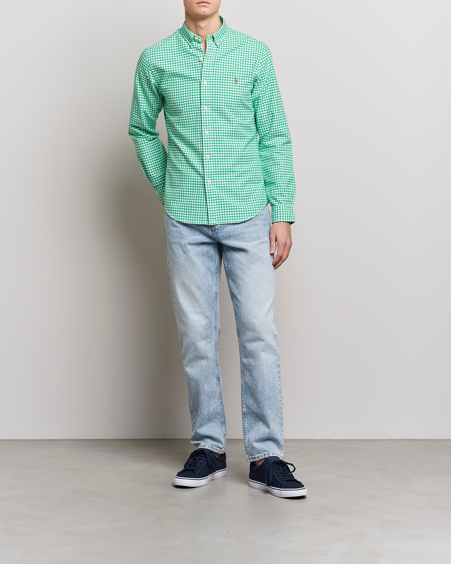 Herren | Hemden | Polo Ralph Lauren | Slim Fit Oxford Checked Shirt Emerald/White