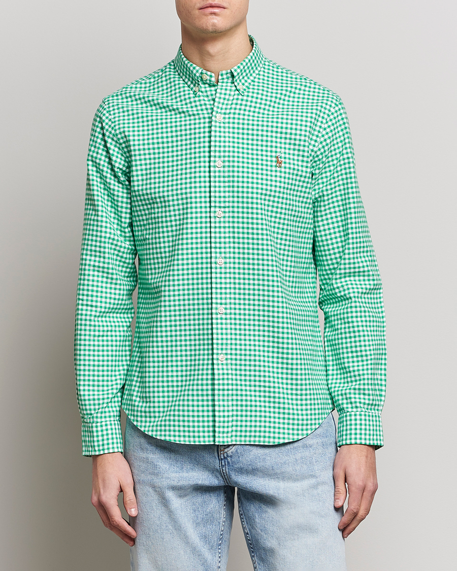 Herren | Polo Ralph Lauren | Polo Ralph Lauren | Slim Fit Oxford Checked Shirt Green/White