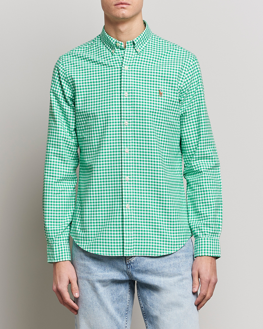 Herren | Hemden | Polo Ralph Lauren | Slim Fit Oxford Checked Shirt Emerald/White