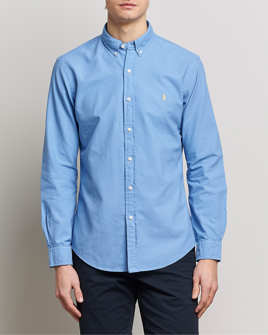 Herren |  | Polo Ralph Lauren | Slim Fit Garment Dyed Oxford Shirt Harbor Island Blue