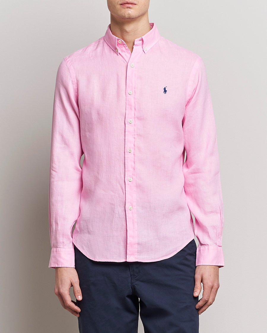 Herren |  | Polo Ralph Lauren | Slim Fit Linen Button Down Shirt Carmel Pink
