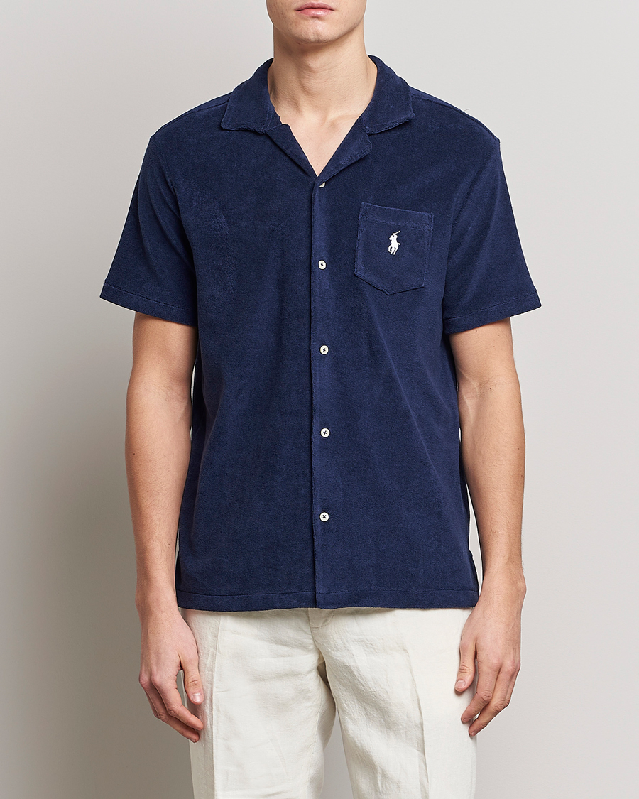Herren | Kurzarmhemden | Polo Ralph Lauren | Cotton Terry Short Sleeve Shirt Newport Navy