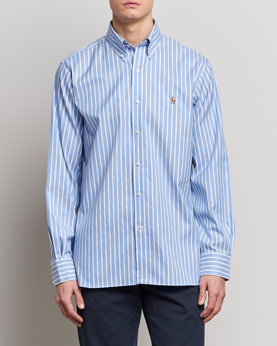 Herren | Hemden | Polo Ralph Lauren | Custom Fit Striped Dress Shirt Blue/White