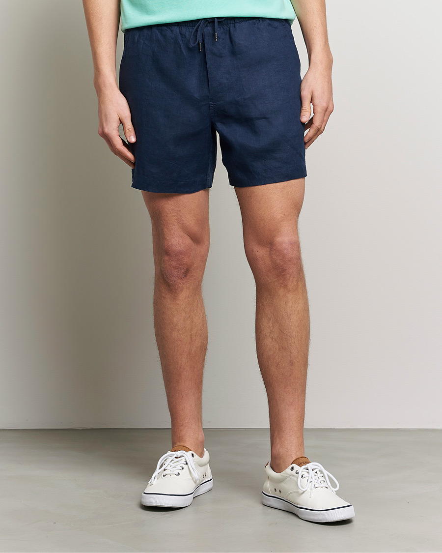Herren | Leinenshorts | Polo Ralph Lauren | Prepster Linen Drawstring Shorts Newport Navy