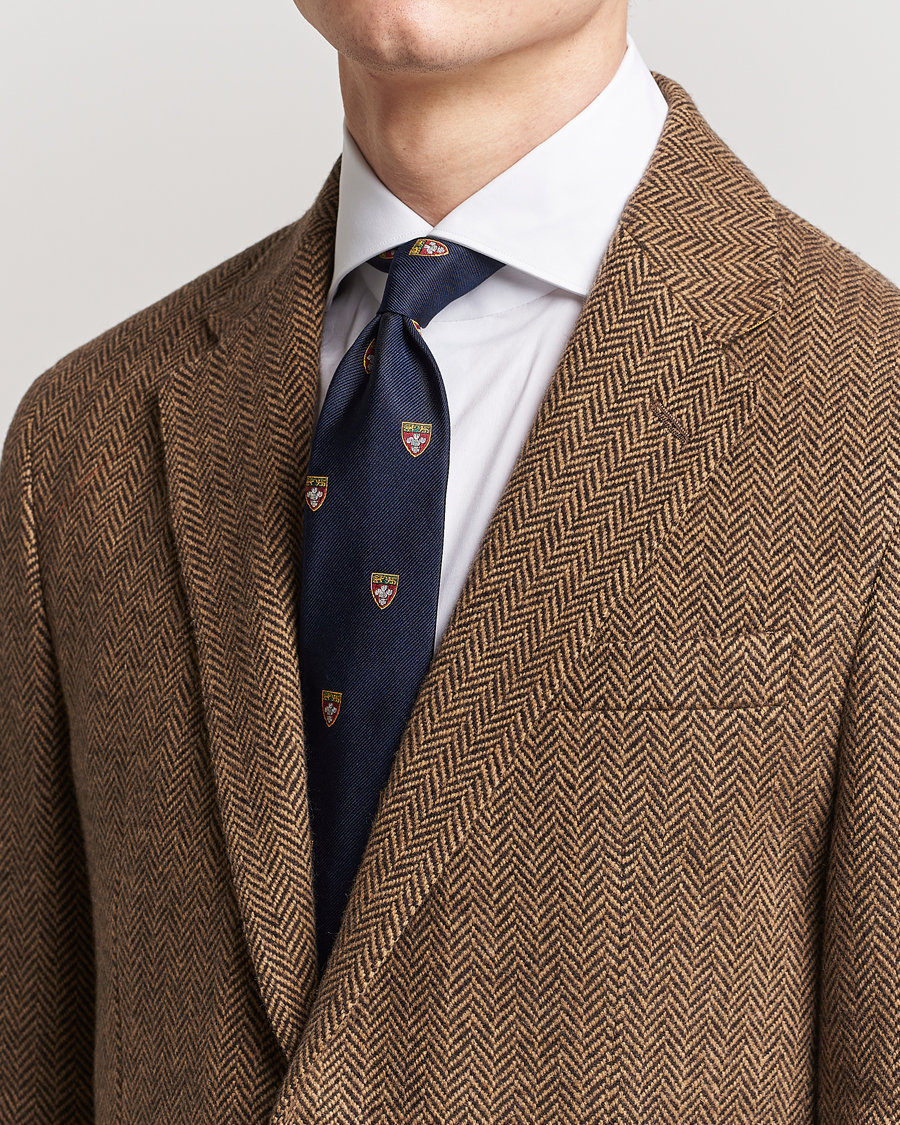 Herren | Polo Ralph Lauren Heritage Crest Striped Tie Navy | Polo Ralph Lauren | Heritage Crest Striped Tie Navy
