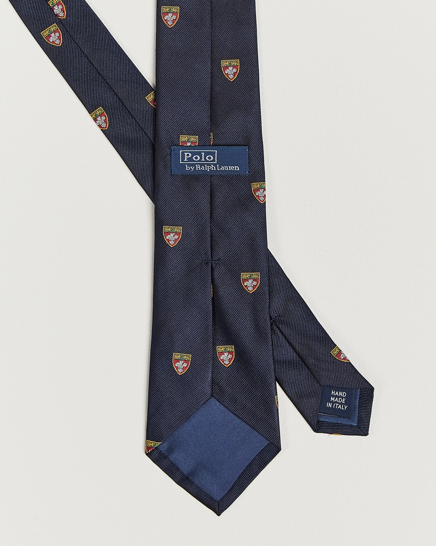 Herren | Polo Ralph Lauren Heritage Crest Striped Tie Navy | Polo Ralph Lauren | Heritage Crest Striped Tie Navy