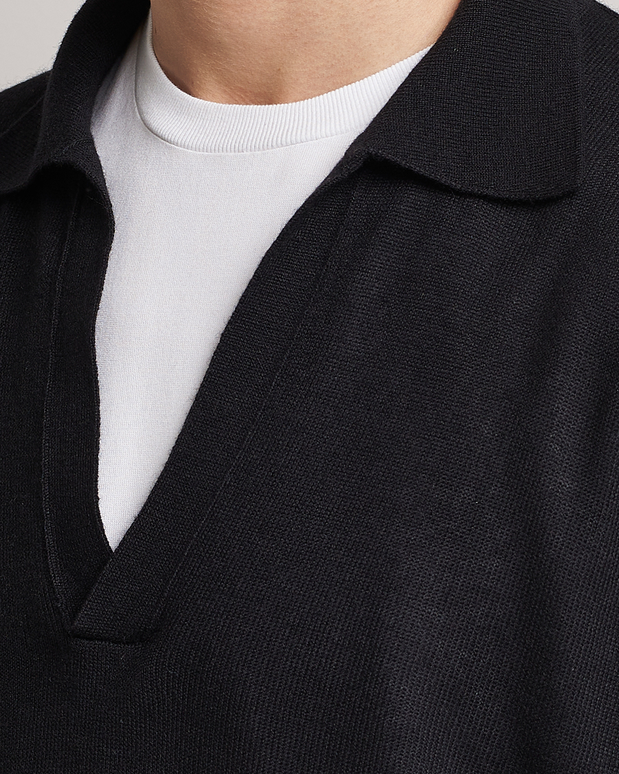 Herren | Pullover | Auralee | Cashmere/Silk Skipper Polo Black