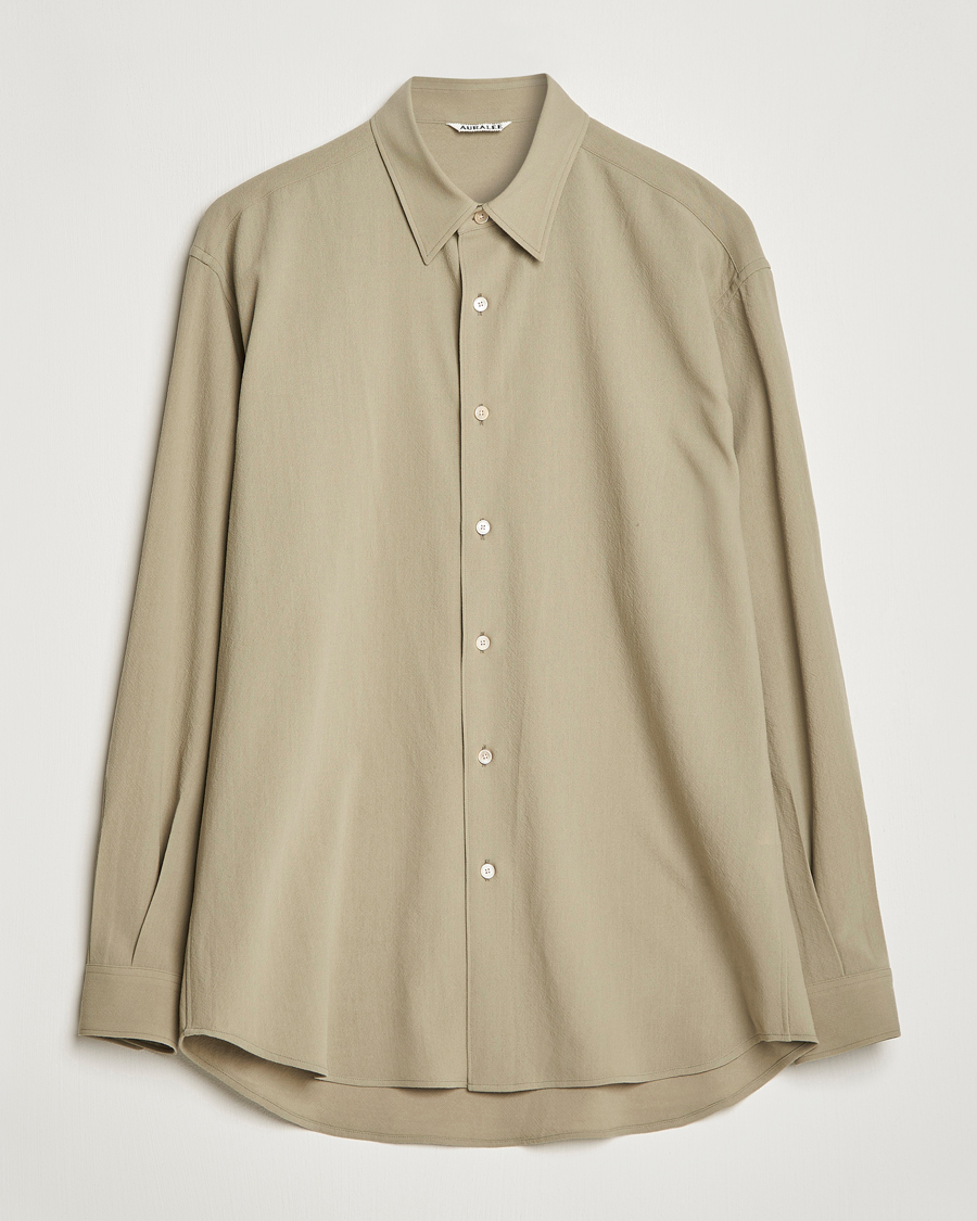 Herren | Hemden | Auralee | Viyella Wool Shirt Light Khaki