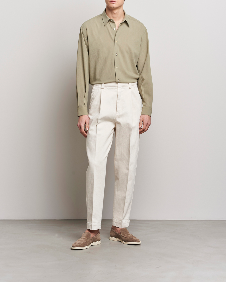 Herren | Hemden | Auralee | Viyella Wool Shirt Light Khaki
