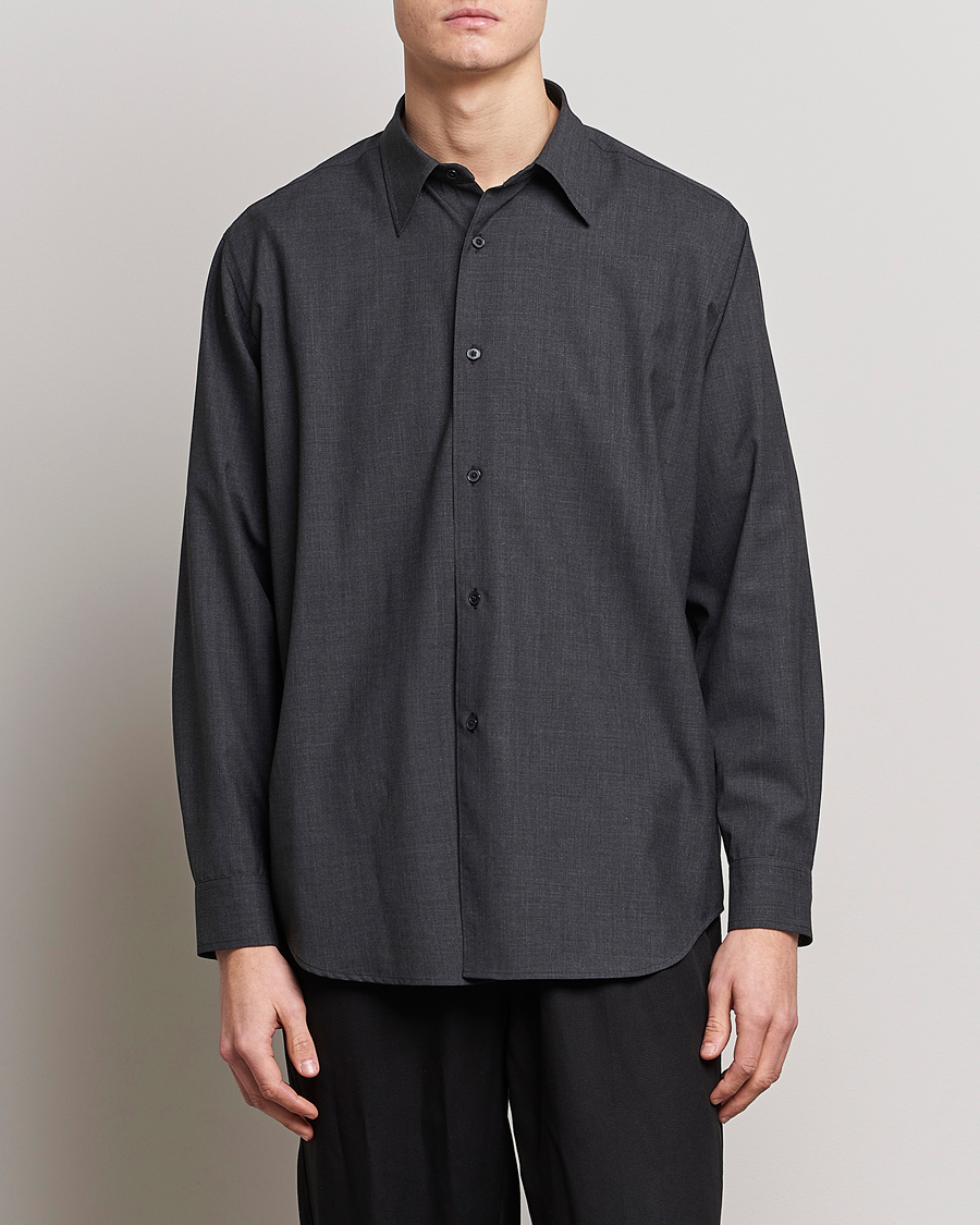 Herren | Hemden | Auralee | Tropical Wool Shirt Charcoal
