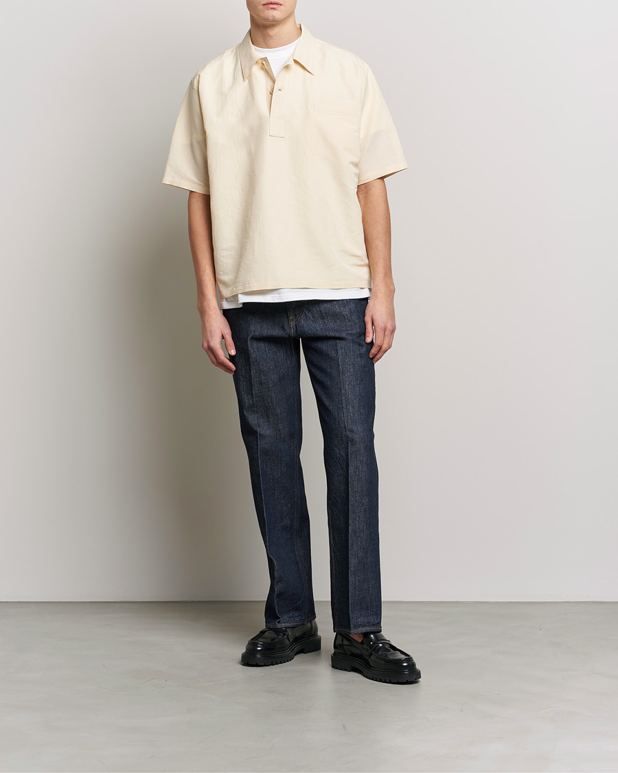 Herren | Hemden | Auralee | Finx Linen Half Sleeved Shirt Ecru